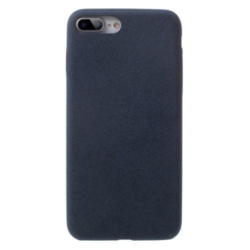 PU-bőrrel bevont műanyag tok iPhone 7 Plus és iPhone 8 Plus készülékhez - sötétkék színű