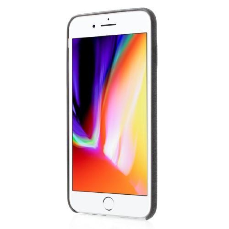 PU-bőrrel bevont műanyag tok iPhone 7 Plus és iPhone 8 Plus készülékhez - sötétszürke színben