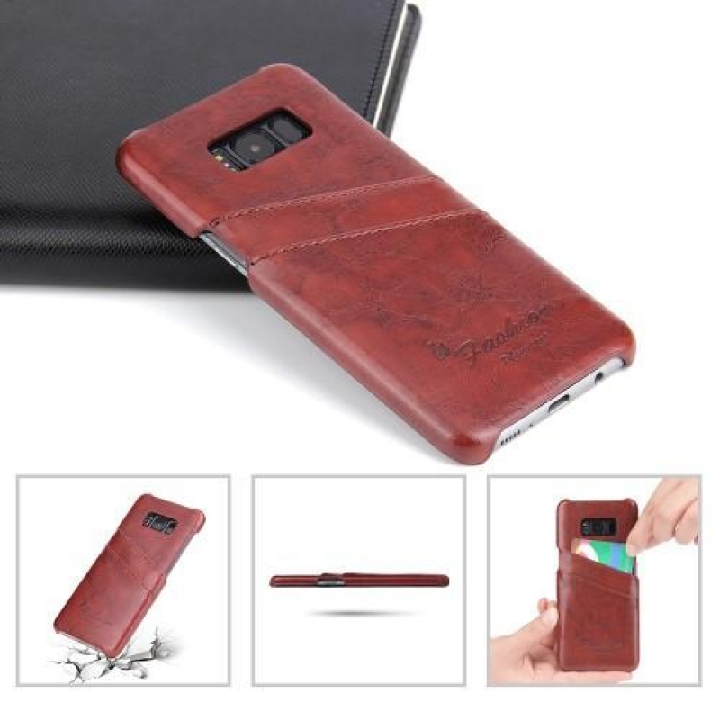 Ruhák PU bőr tok Samsung Galaxy S8 Plus-hoz - narancssárga