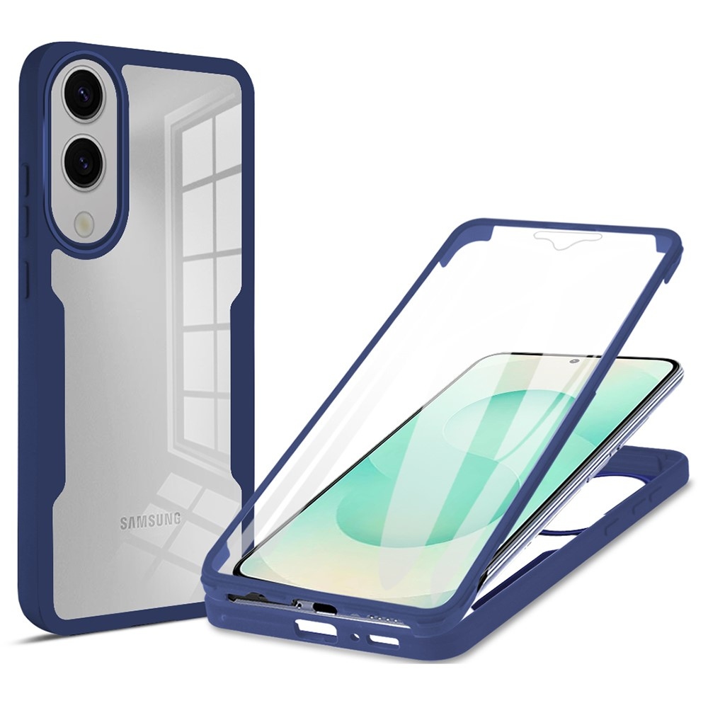Akril zselés tok képernyővédő kerettel Samsung Galaxy S25 Edge készülékhez - kék