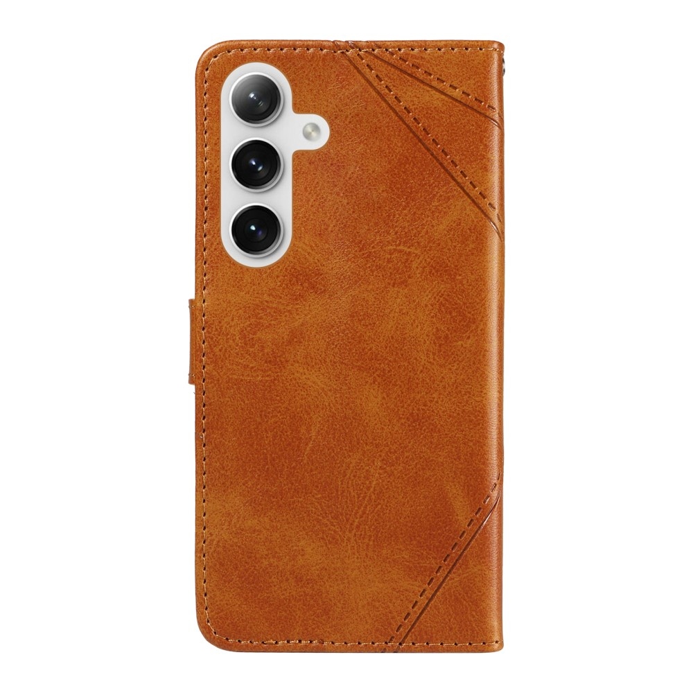 Háromszög alakú könyvtáska Samsung Galaxy S24+/S25+ készülékhez - barna