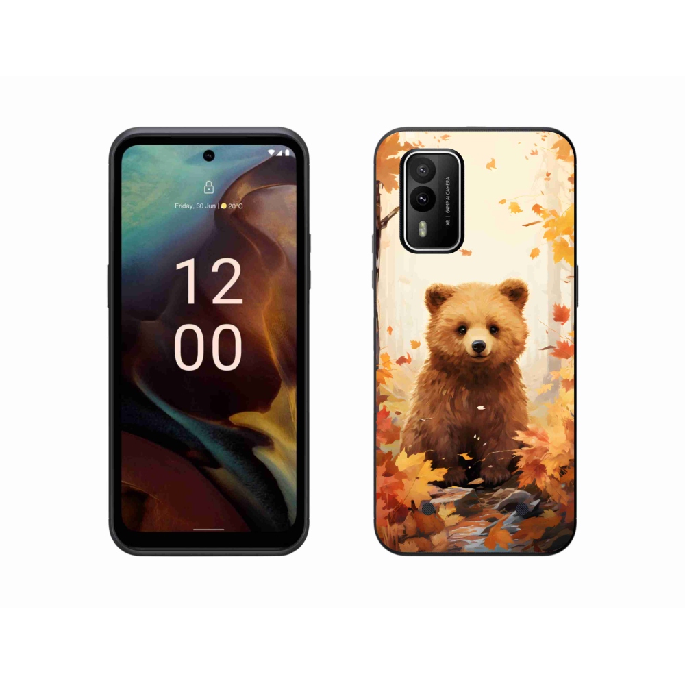 Zselés borítás mmCase a Nokia XR21 készülékhez - medve az erdőben
