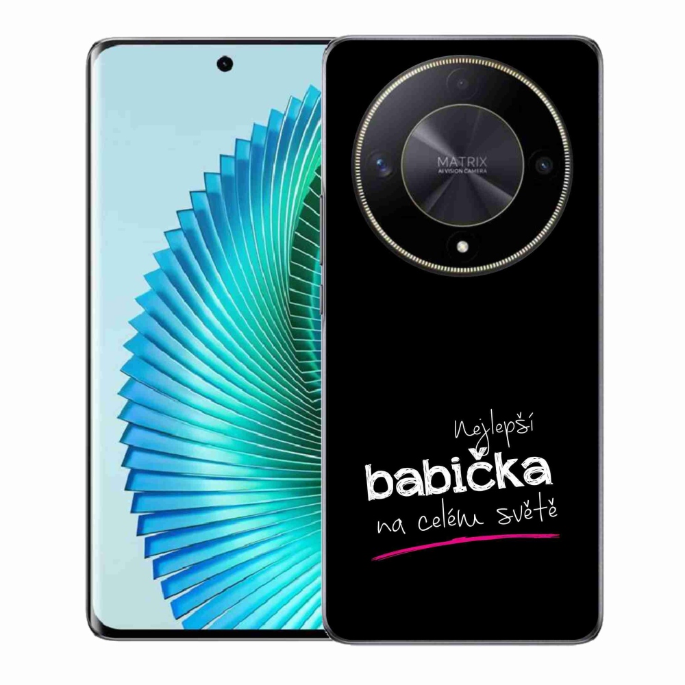 Gél borítás mmCase a Honor Magic 6 Lite 5G-n - Legjobb nagyi 4 fekete háttérrel