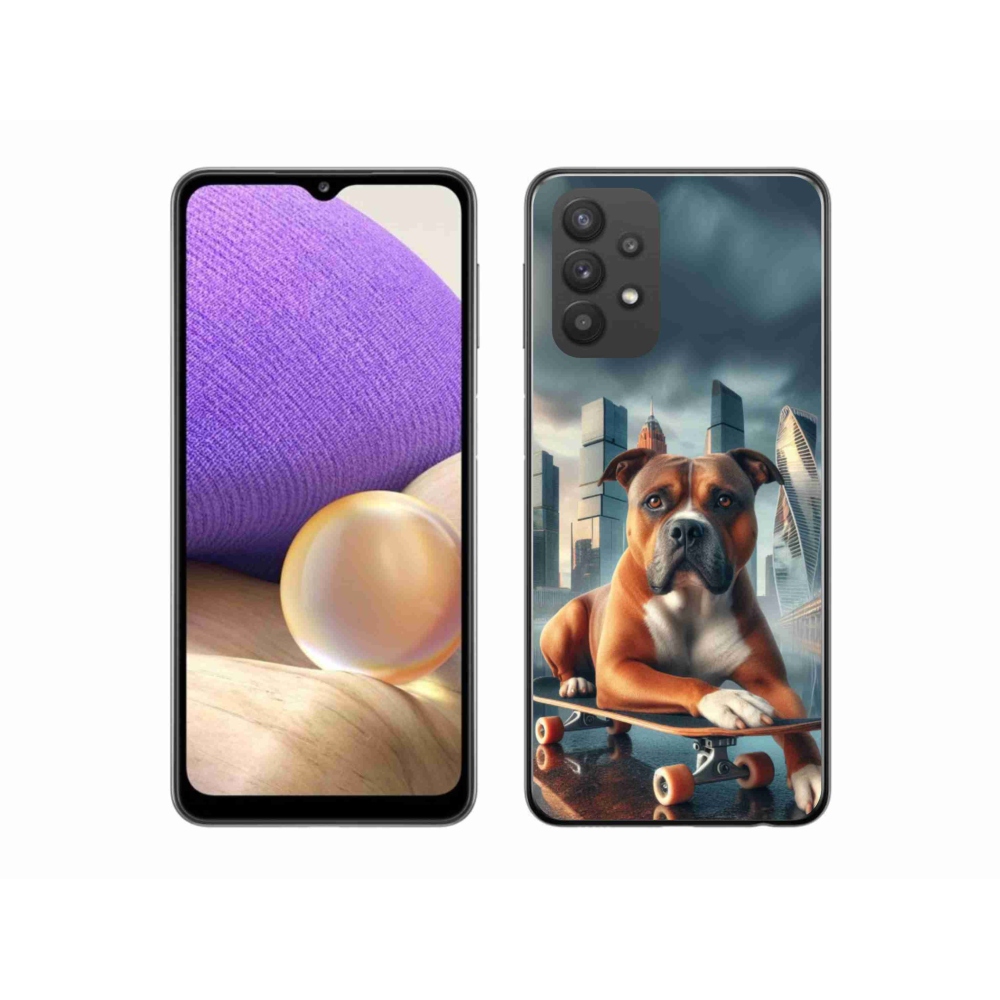 Gél borítás mmCase Samsung Galaxy A32 5G - kutya gördeszkán