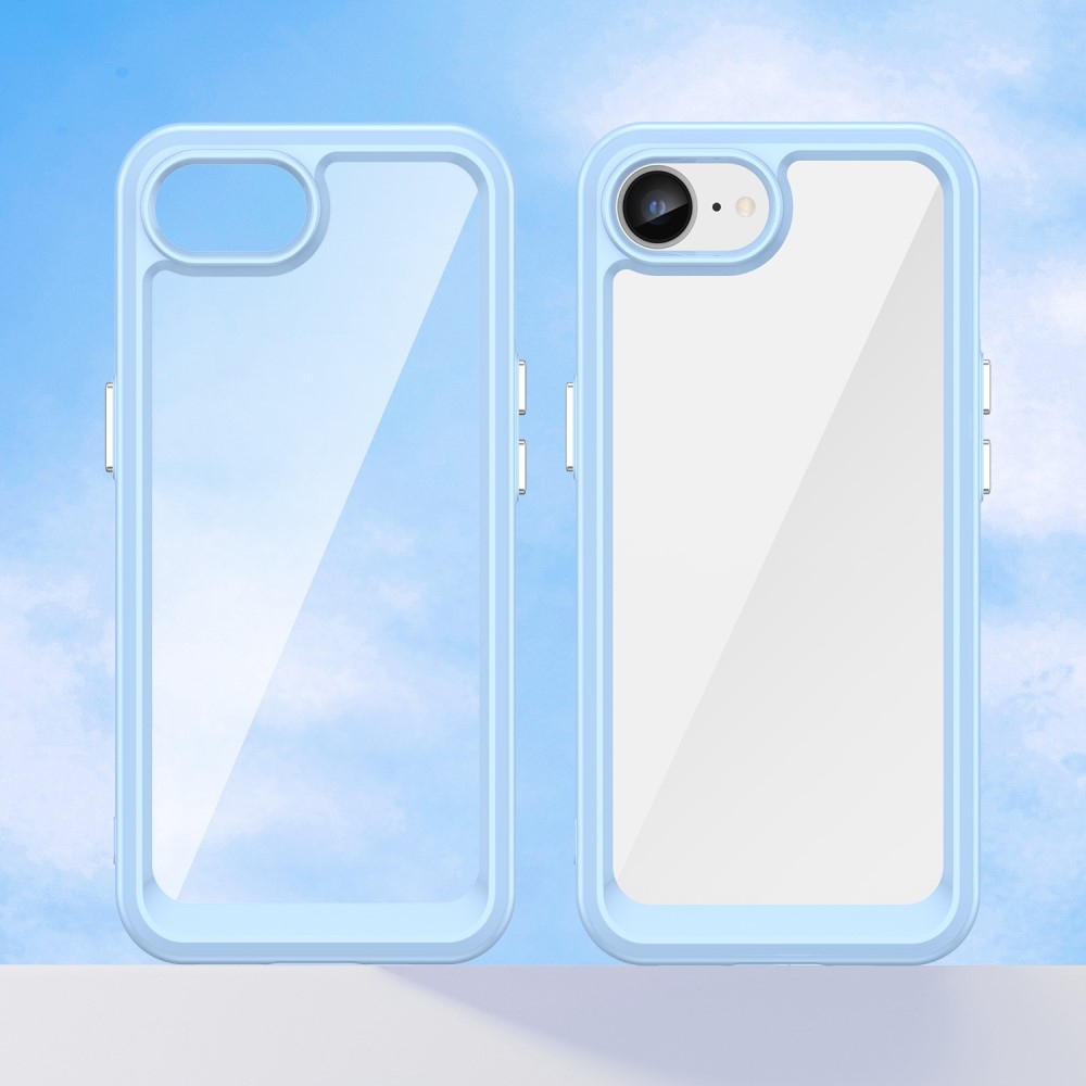 Gél tok fix hátlappal iPhone 16e készülékhez - kék