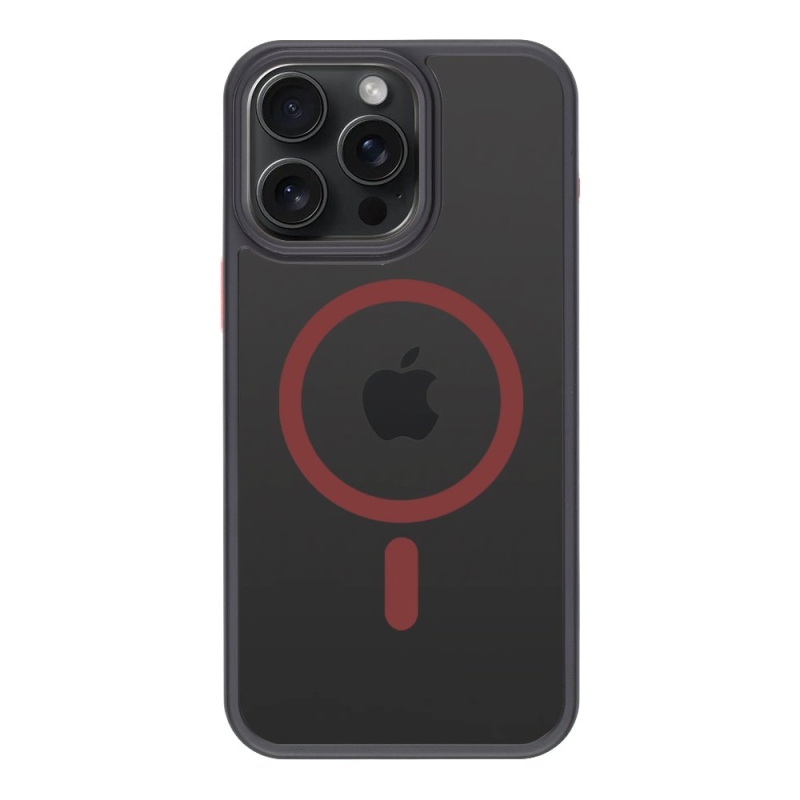 Taktikai MagForce Hyperstealth 2.0 borító iPhone 15 Pro Max fekete/piros színű készülékhez