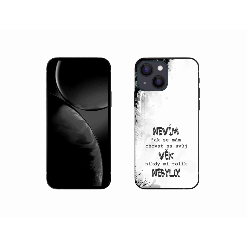 Gél borító mmCase iPhone 13 mini 5.4 készülékhez - vicces szöveg 14 fehér háttér