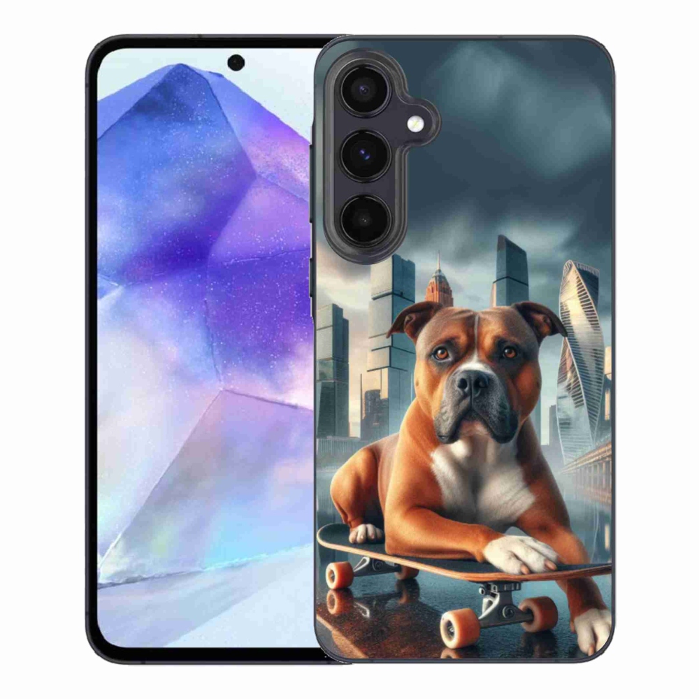 Gél borítás mmCase Samsung Galaxy A55 5G - kutya gördeszkán