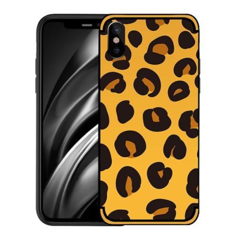 Zselés kabát tok motívummal iPhone X készülékhez - leopárd