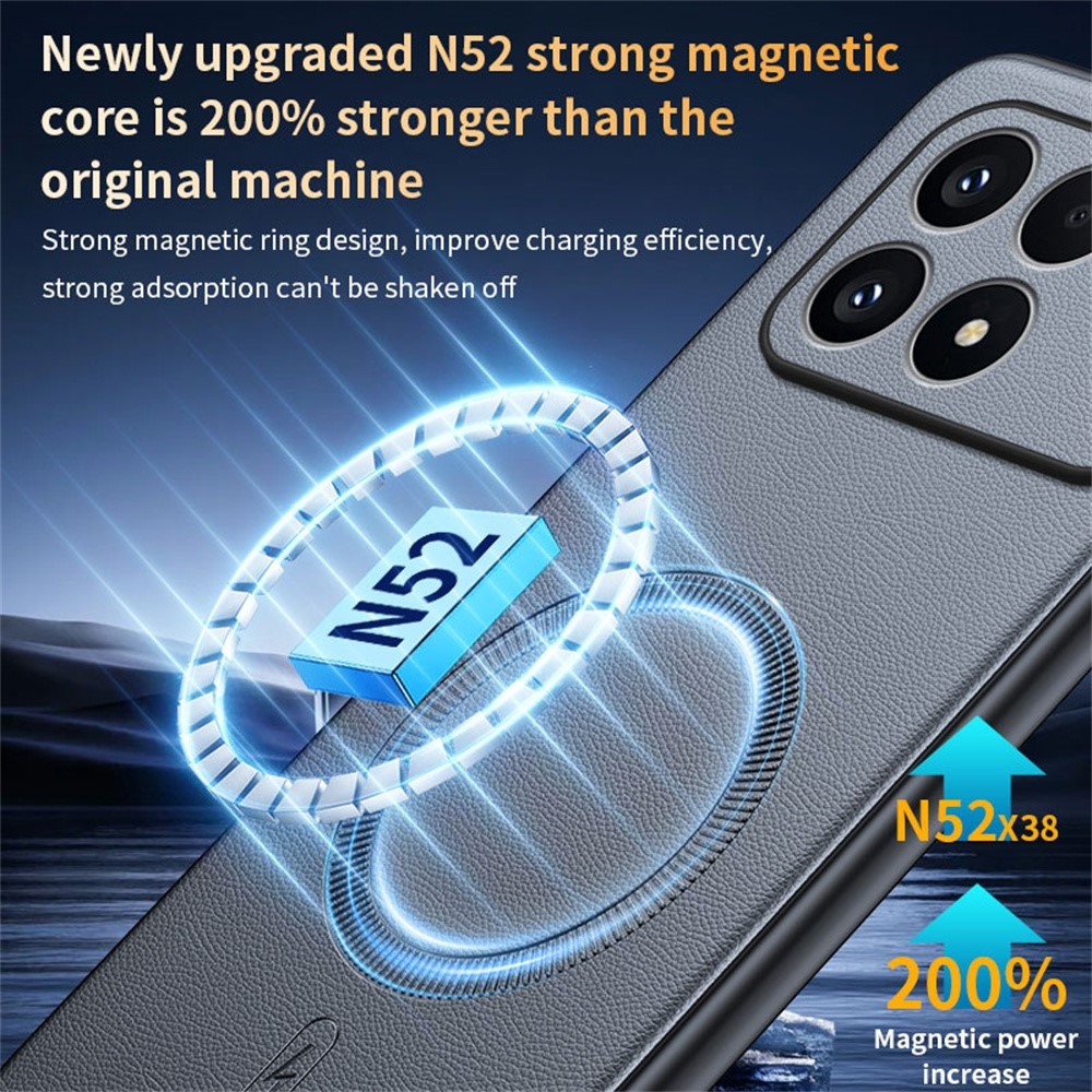 Bevont zselés tok műbőrrel és MagSafe-rel a Xiaomi Poco F8 Pro 5G számára - szürke