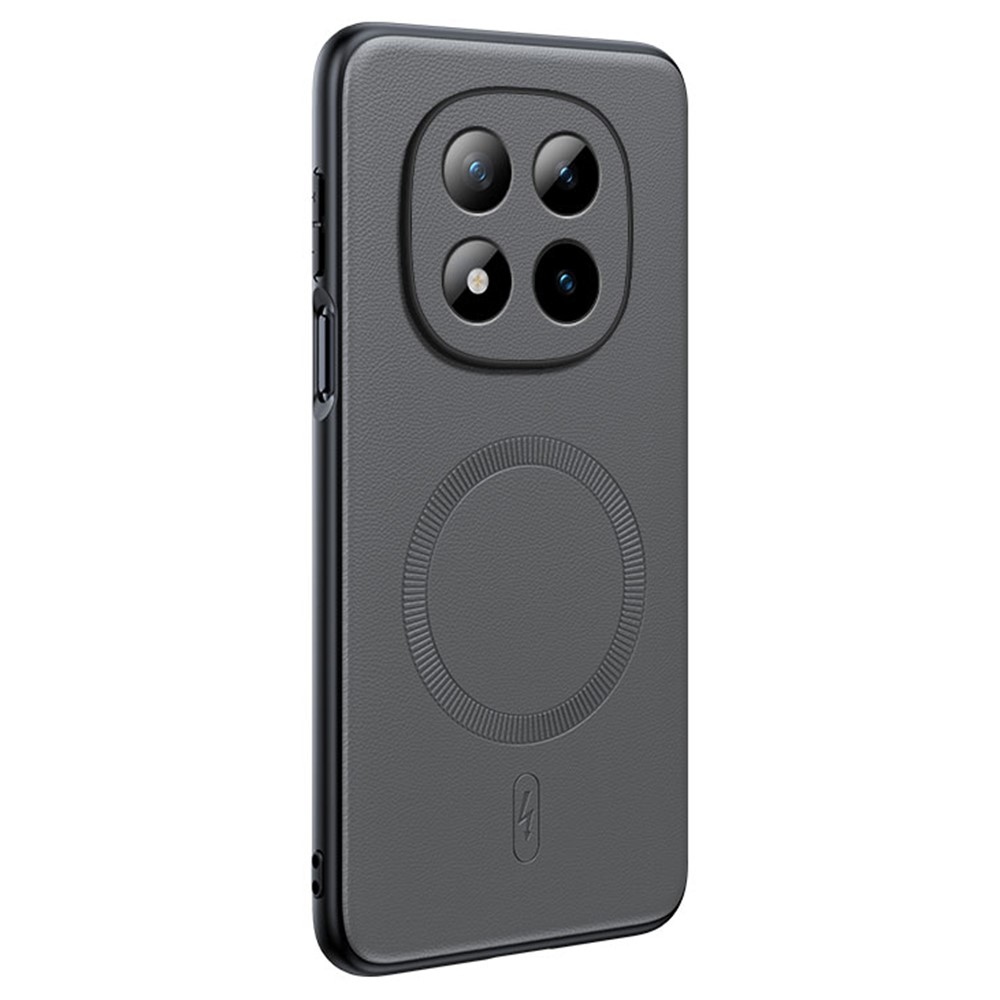 Bevonatos zselés tok műbőrrel és MagSafe a Xiaomi Redmi Note 15 Pro+ 5G - szürke