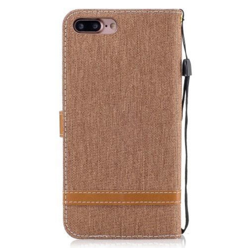 Contra PU bőr/textil tok iPhone 8 Plus és 7 Plus készülékhez - bézs színben