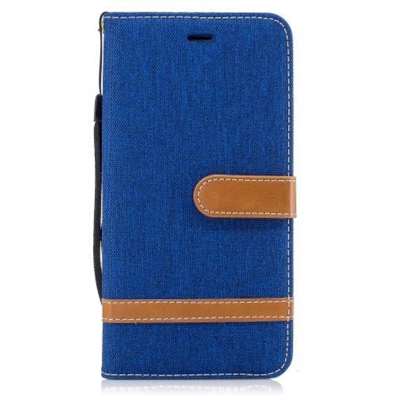 Contra PU bőr/textil tok iPhone 8 Plus és 7 Plus készülékhez - kék