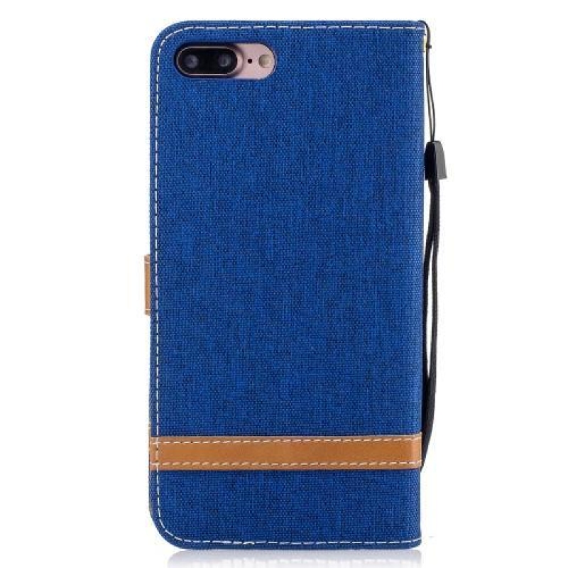 Contra PU bőr/textil tok iPhone 8 Plus és 7 Plus készülékhez - kék