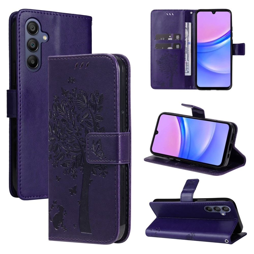 Fák könyve tok Samsung Galaxy A16 4G/5G/A26 5G - sötétlila