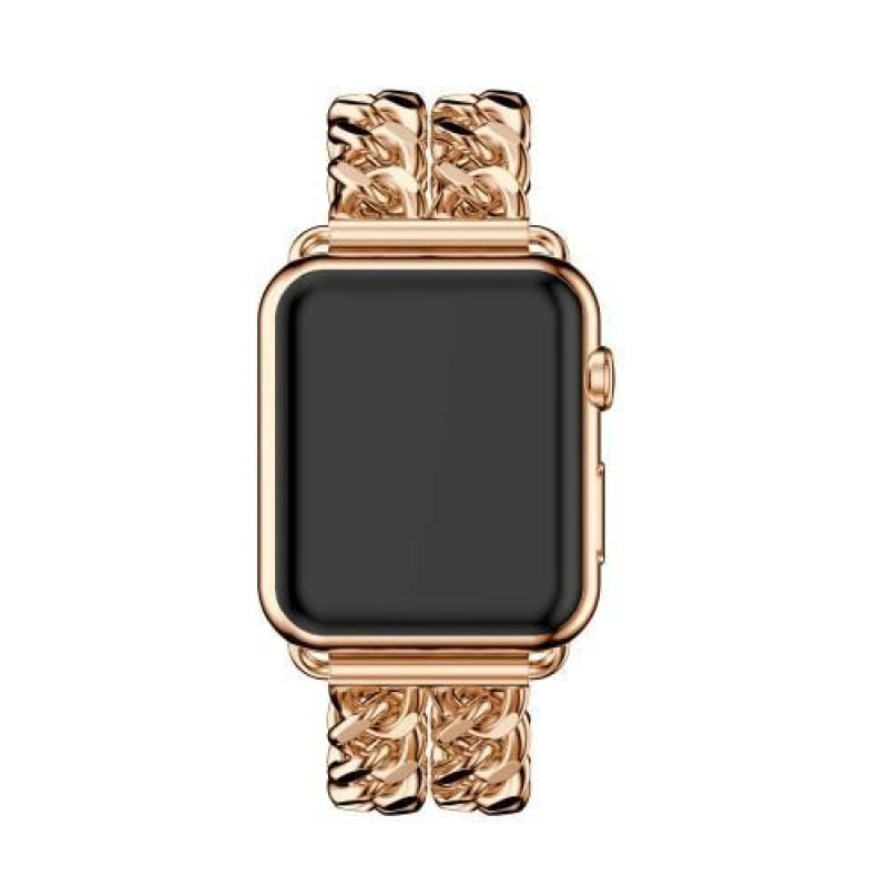 Cowboy stílusos acél szíj Apple Watch 38mm-es órához - rózsaarany
