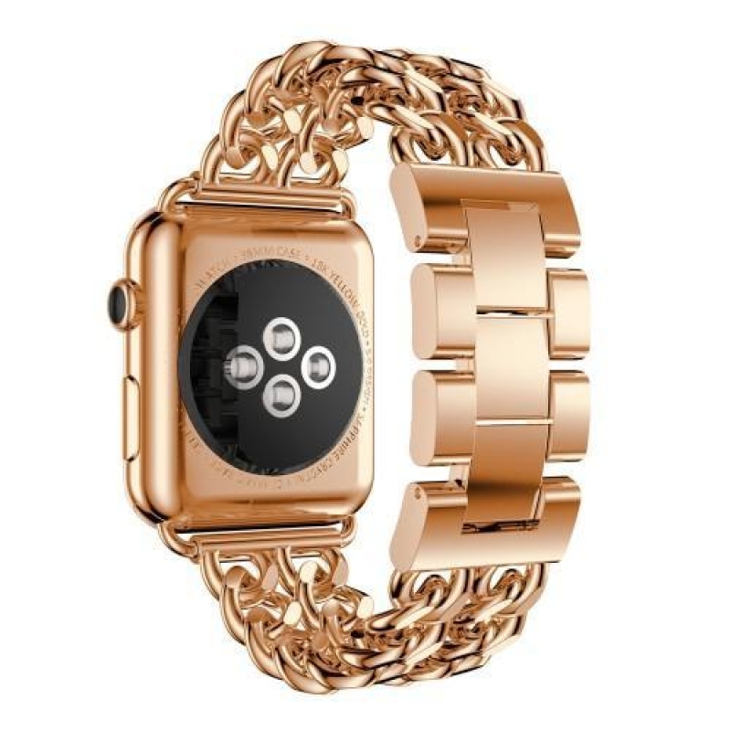 Cowboy stílusos acél szíj Apple Watch 38mm-es órához - rózsaarany