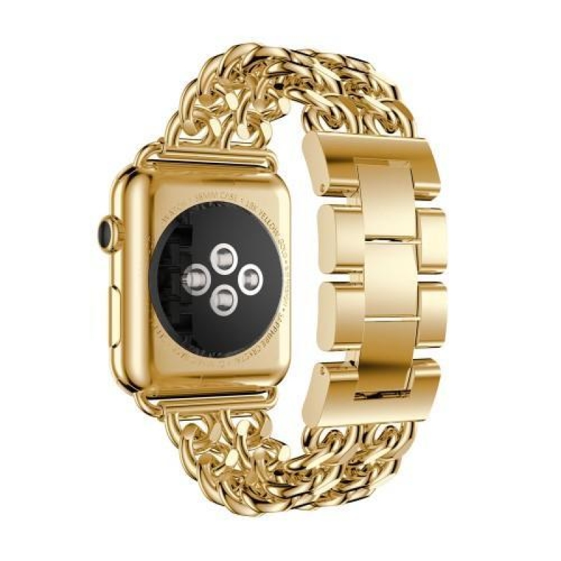 Cowboy stílusos acél szíj Apple Watch 42mm órához - arany színben