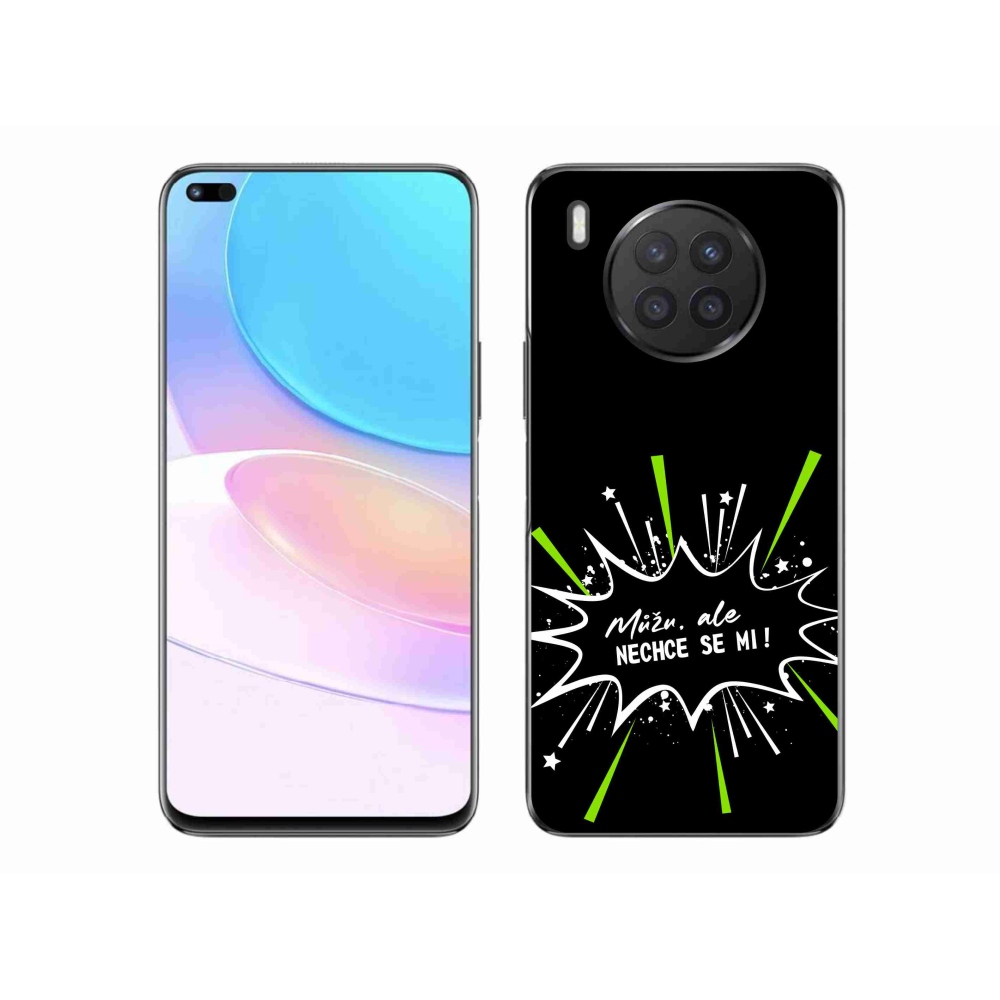 Gél borító mmCase a Huawei Nova 8i készülékhez - vicces szöveg 11 fekete háttér