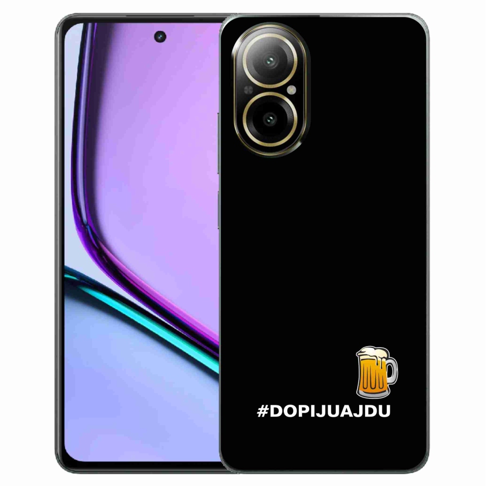 Gél borítás mmCase a Realme C67 készülékhez - sör motívum 1 fekete háttér