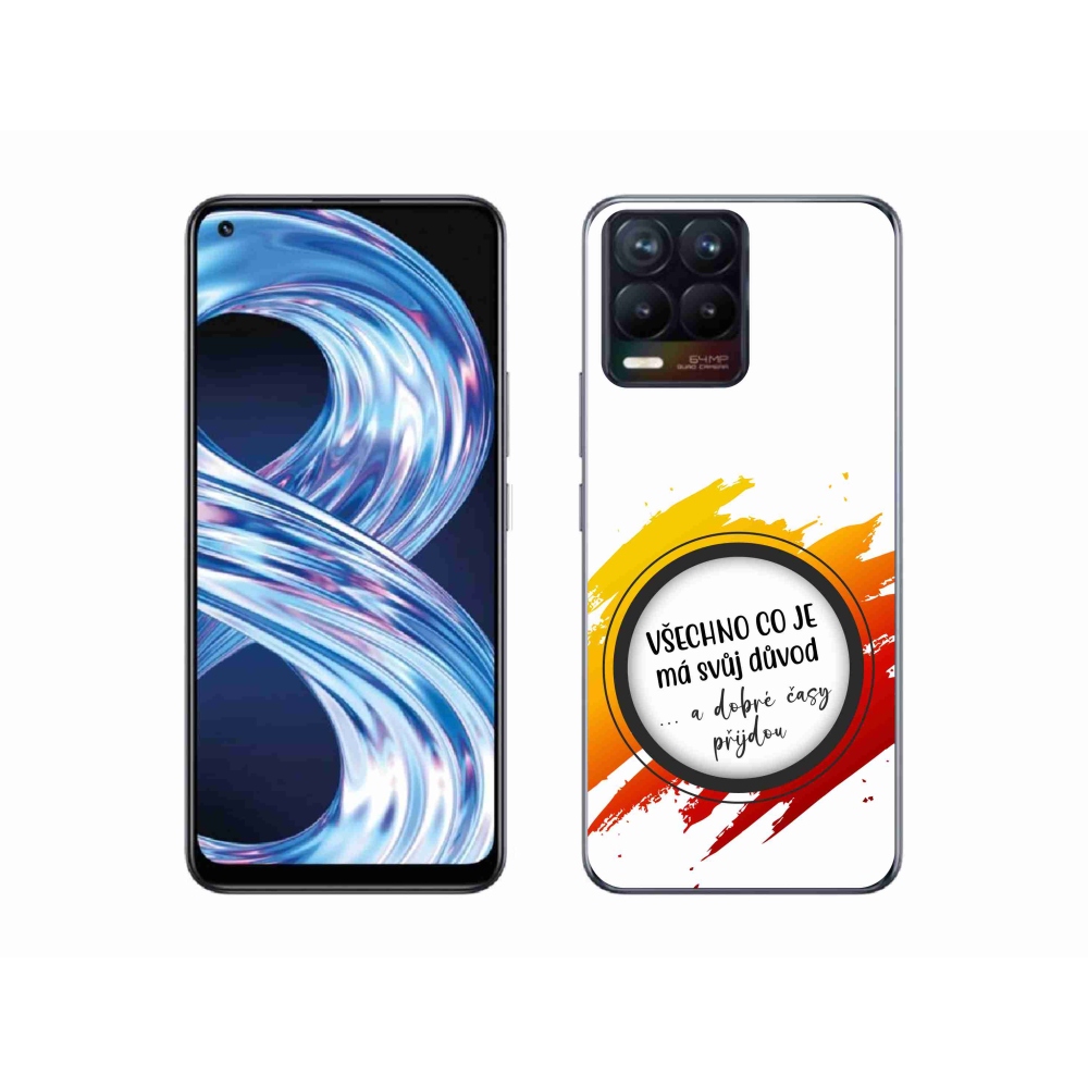 Gél borítás mmCase a Realme 8 4G-n - idézet 3 fehér háttér