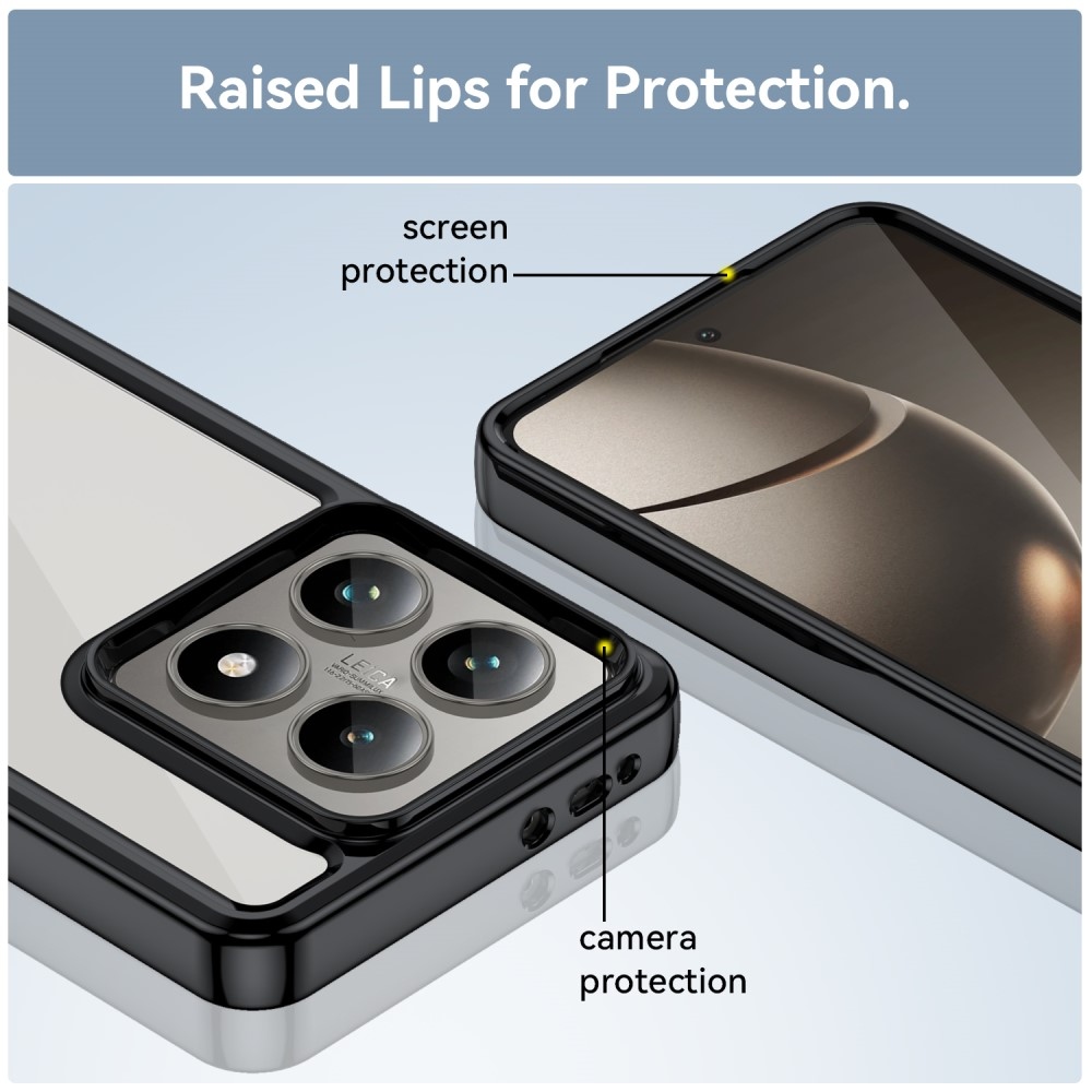 Gél tok rögzített hátlappal Xiaomi 14T/14T Pro készülékhez - fekete