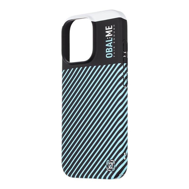 COVER:ME Flossy Stripes Cover for Apple iPhone 16 Pro Fekete/égkék borító