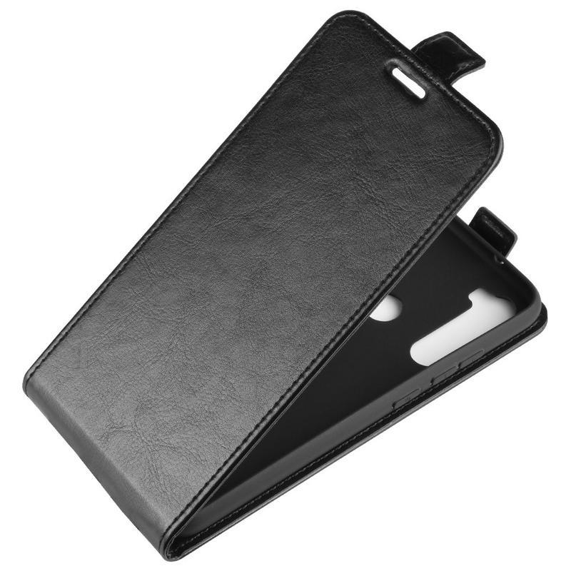 Őrült flip PU bőr pénztárca tok Xiaomi Redmi Note 8T-hez - fekete