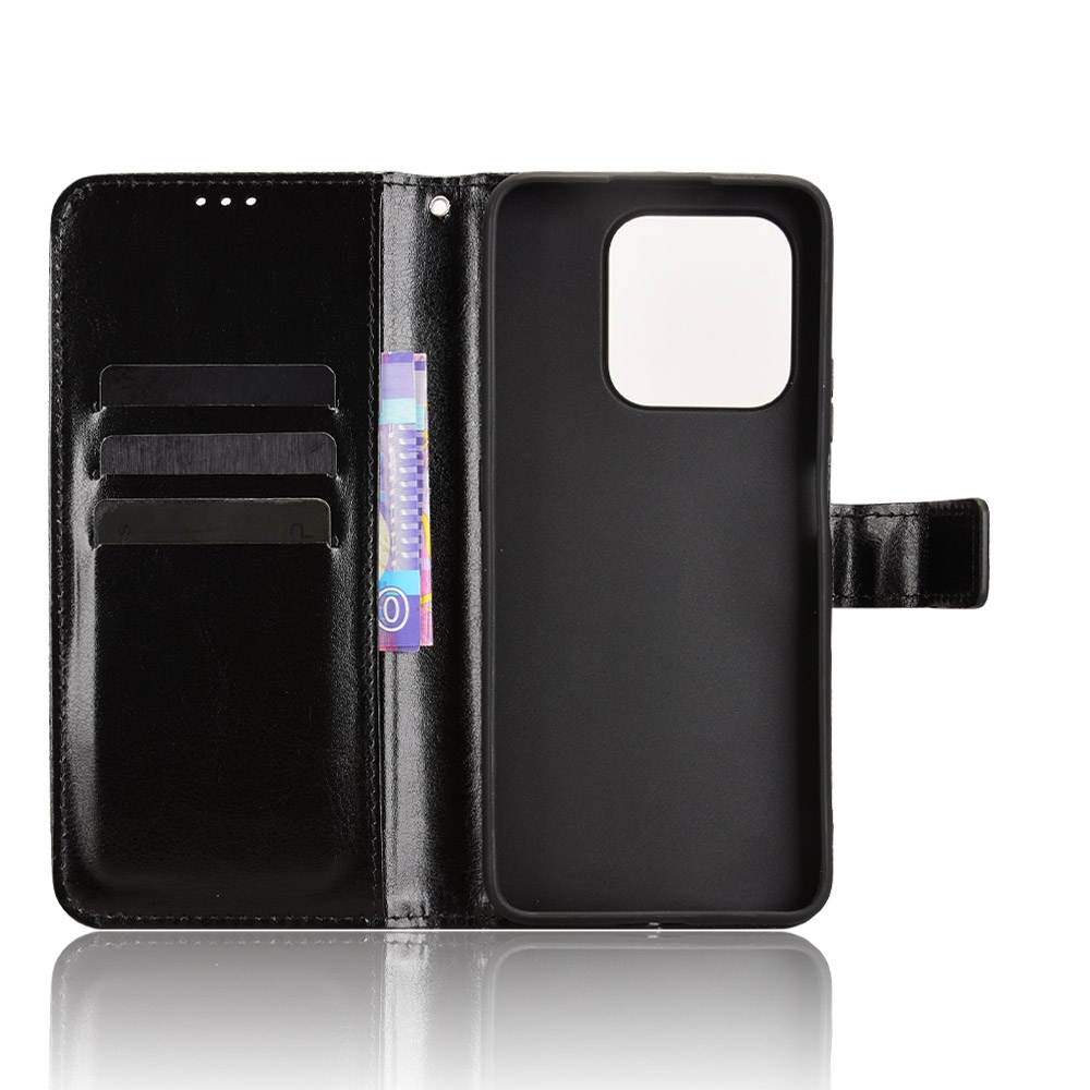 Őrült könyvtáska a Honor 400 Smart 5G/4G/Honor X7d számára - fekete