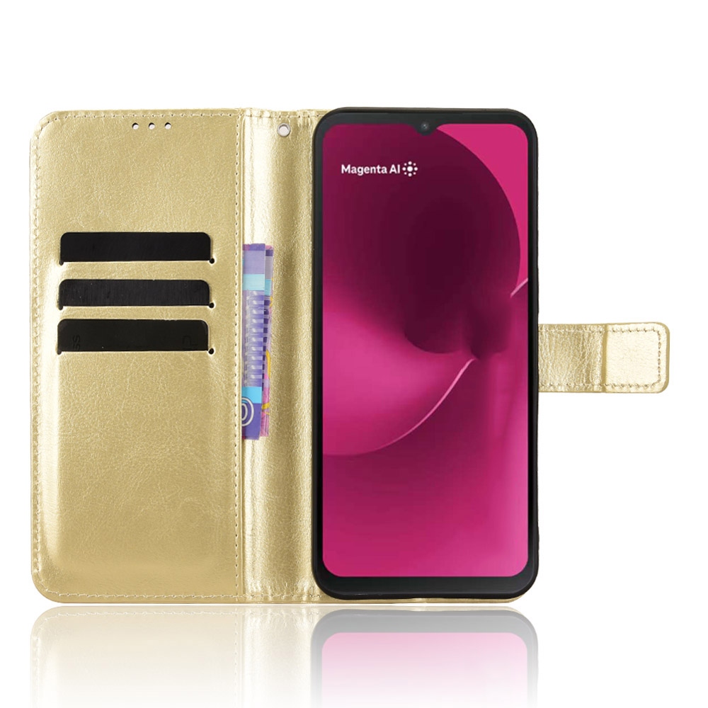 Őrült könyv tok a T-Mobile T Phone 3-hoz - arany színű