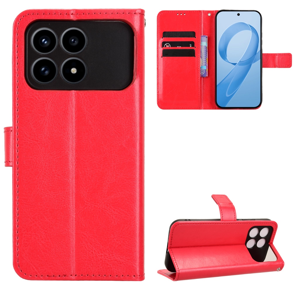 Őrült könyv tok a Xiaomi Poco F8 Pro 5G-hez - piros