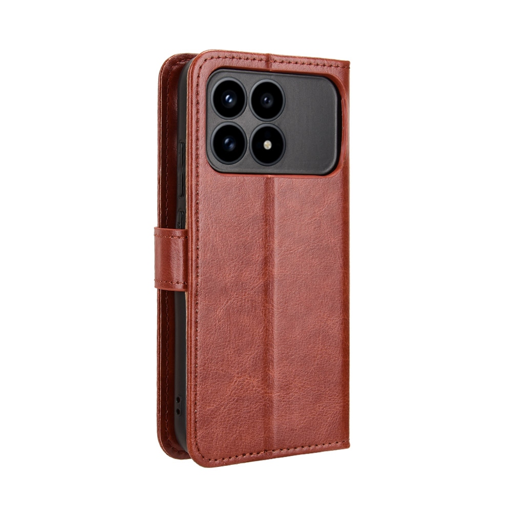 Őrült könyv tok a Xiaomi Poco F8 Pro 5G-hez - barna színben