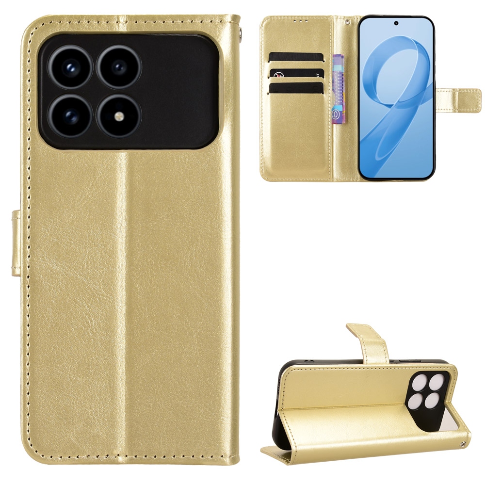 Őrült könyv tok a Xiaomi Poco F8 Pro 5G-hez - arany színben