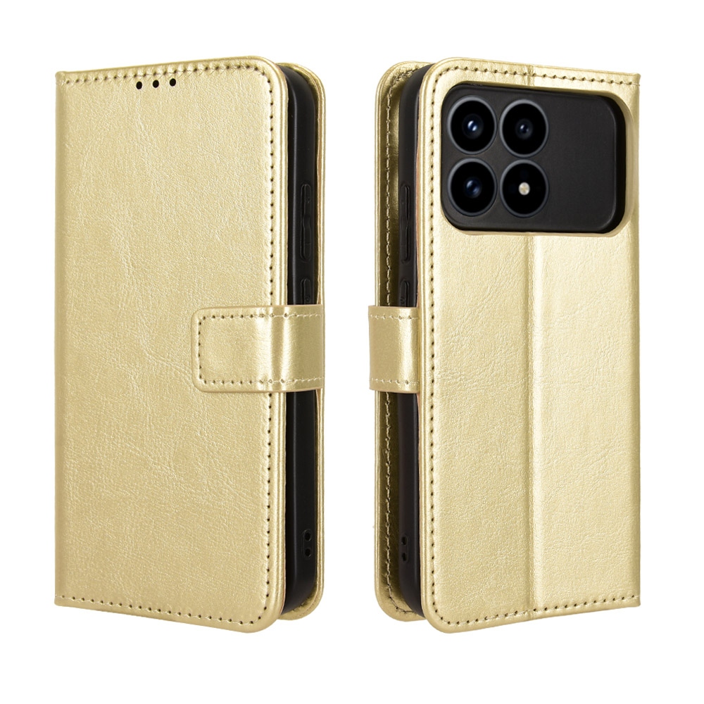 Őrült könyv tok a Xiaomi Poco F8 Pro 5G-hez - arany színben