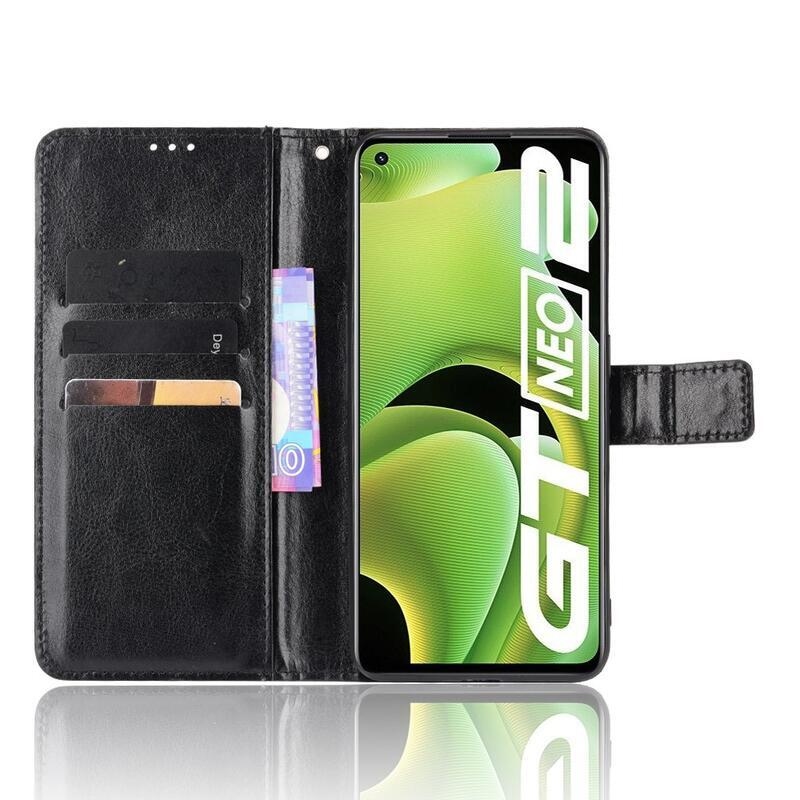 Őrült pénztárca tok mobilhoz Realme GT Neo 2 - fekete