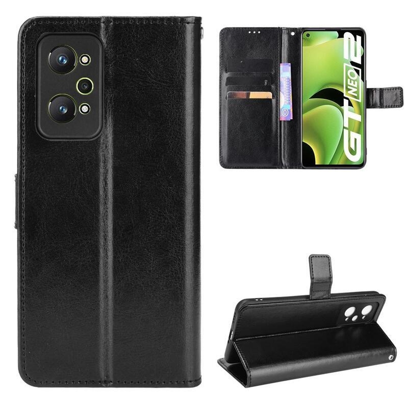 Őrült pénztárca tok mobilhoz Realme GT Neo 2 - fekete