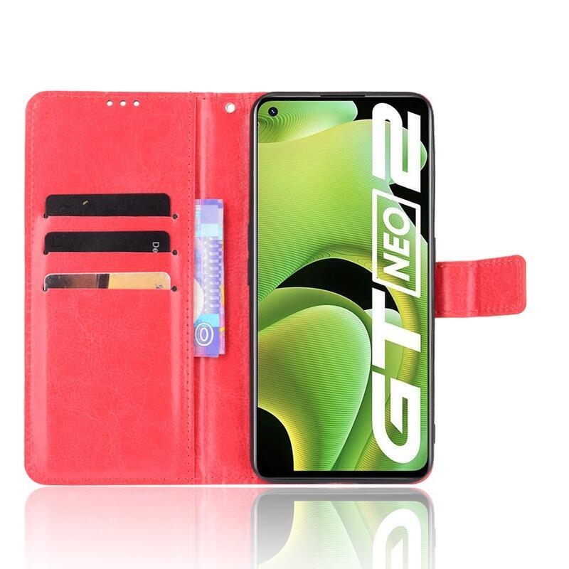 Őrült pénztárca tok mobilhoz Realme GT Neo 2 - piros