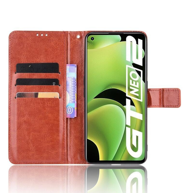 Őrült pénztárca tok mobilhoz Realme GT Neo 2 - barna
