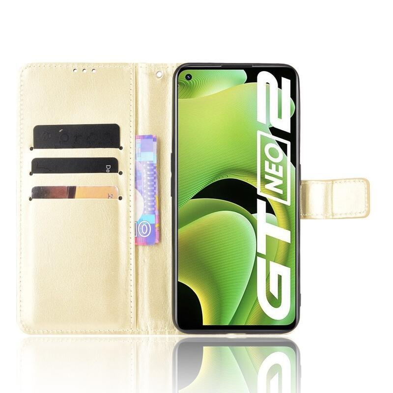 Őrült pénztárca tok mobilhoz Realme GT Neo 2 - arany