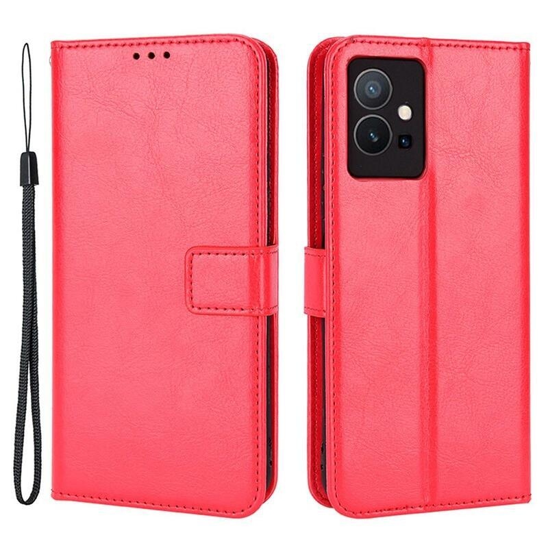 Őrült pénztárca tok a Vivo Y55 5G-hez - piros