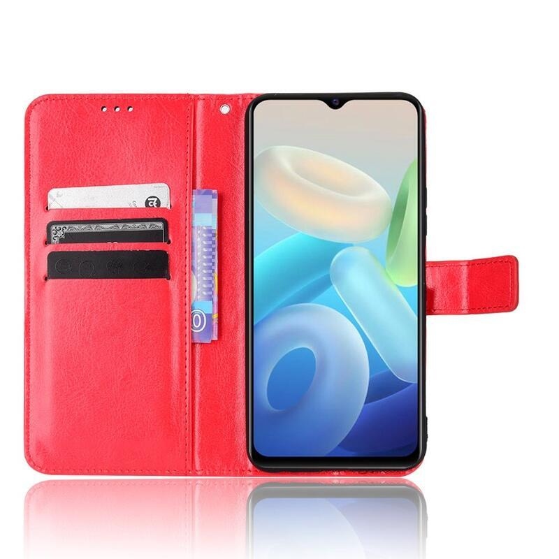 Őrült pénztárca tok a Vivo Y55 5G-hez - piros
