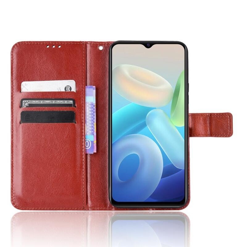 Őrült pénztárca tok a Vivo Y55 5G-hez - barna