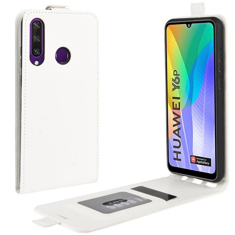 Őrült PU bőr tok Huawei Y6p-hez - fehér