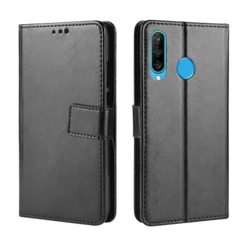 Őrült PU bőr pénztárca tok Honor 20 Lite/Honor 20e - fekete