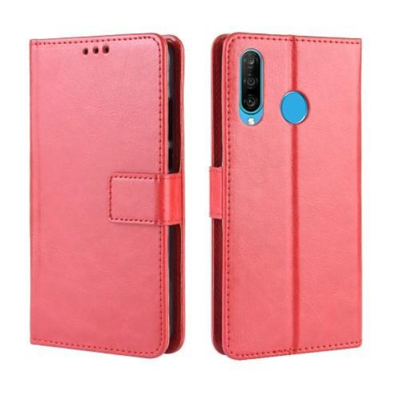 Őrült PU bőr pénztárca tok Honor 20 Lite/Honor 20e - piros