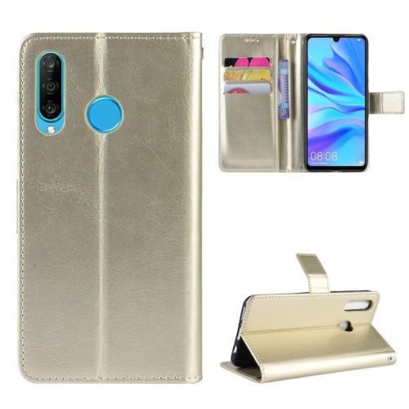 Őrült PU bőr pénztárca tok a Honor 20 Lite/Honor 20e számára - arany színben