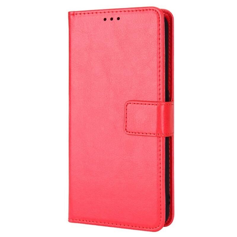 Őrült PU bőr pénztárca tok Samsung Galaxy M23 5G-hez - piros