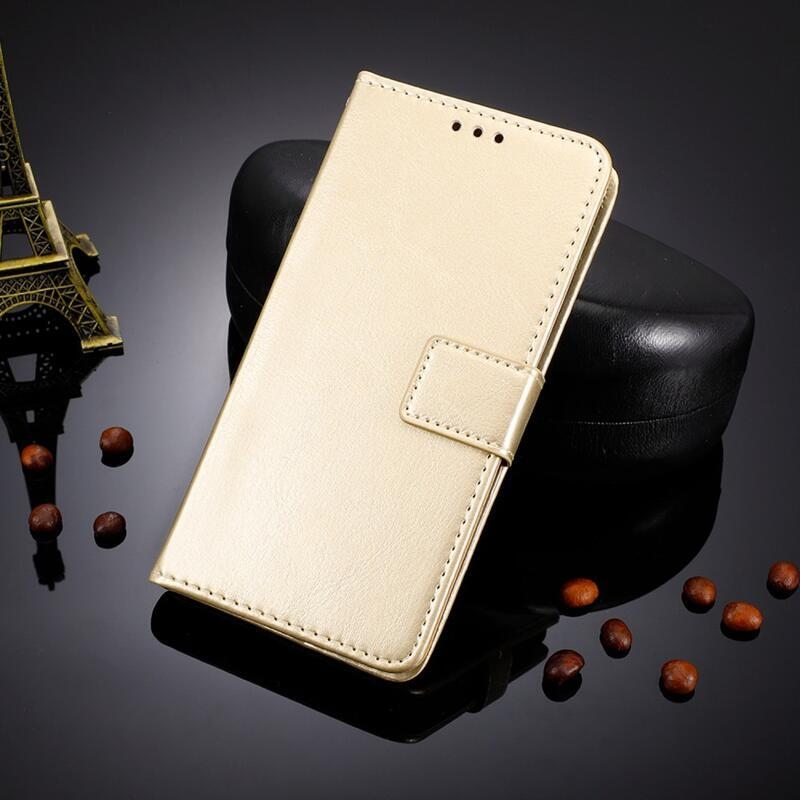 Őrült PU bőr pénztárca tok a Xiaomi Poco X4 GT 5G számára - arany színű