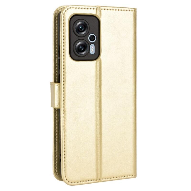 Őrült PU bőr pénztárca tok a Xiaomi Poco X4 GT 5G számára - arany színű