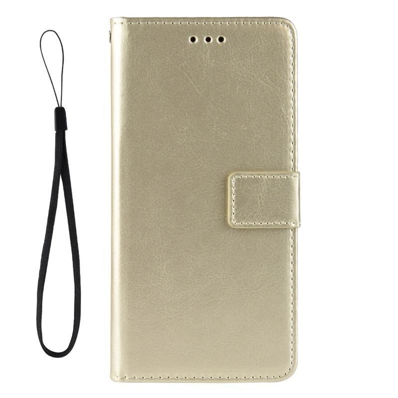 Őrült PU bőr pénztárca tok Xiaomi Redmi Note 8-hoz - arany színben